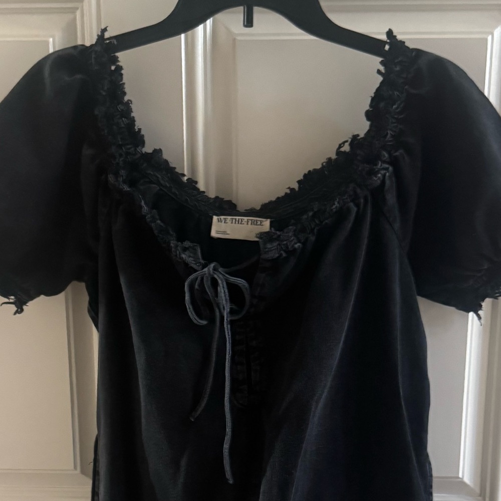 FREE PEOPLE DAISY ROMPER XS S WASHED CHARCOAL - Picture 7 of 9